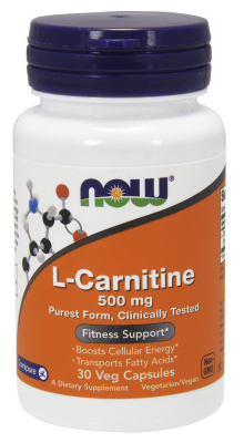 NOW: CARNITINE 500mg 30 CAPS 30 caps