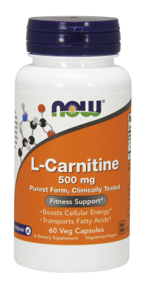 NOW: CARNITINE 500mg 60 CAPS 60 caps