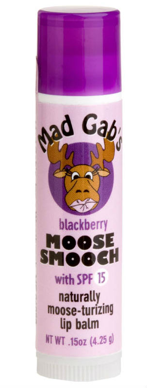 MAD GAB'S: Moose Smootch Lip Balm (Stick) SPF15 Blackberry 0.15 oz