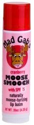 MAD GAB'S: Moose Smootch Lip Balm (Stick) SPF15 Cranberry 0.15 oz