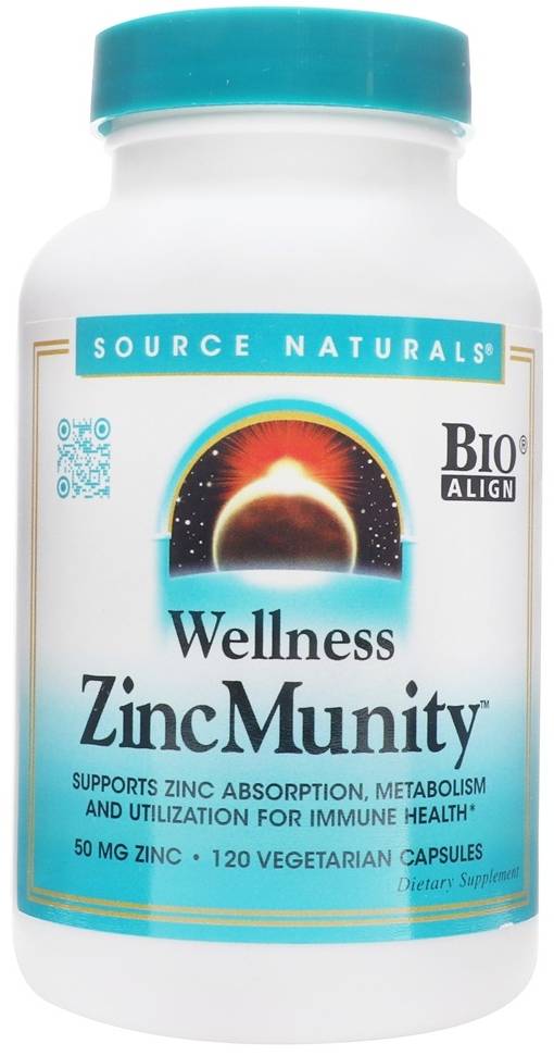 Source Naturals: Wellness ZincMunity 50mg Bio-Aligned Zinc 30 Veg Caps