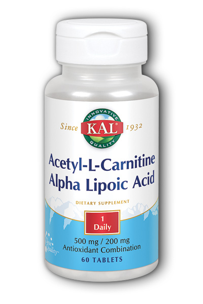 KAL: Acetyl-L-Carnitine and Alpha Lipoic Acid 60 Tab 500mg 200mg