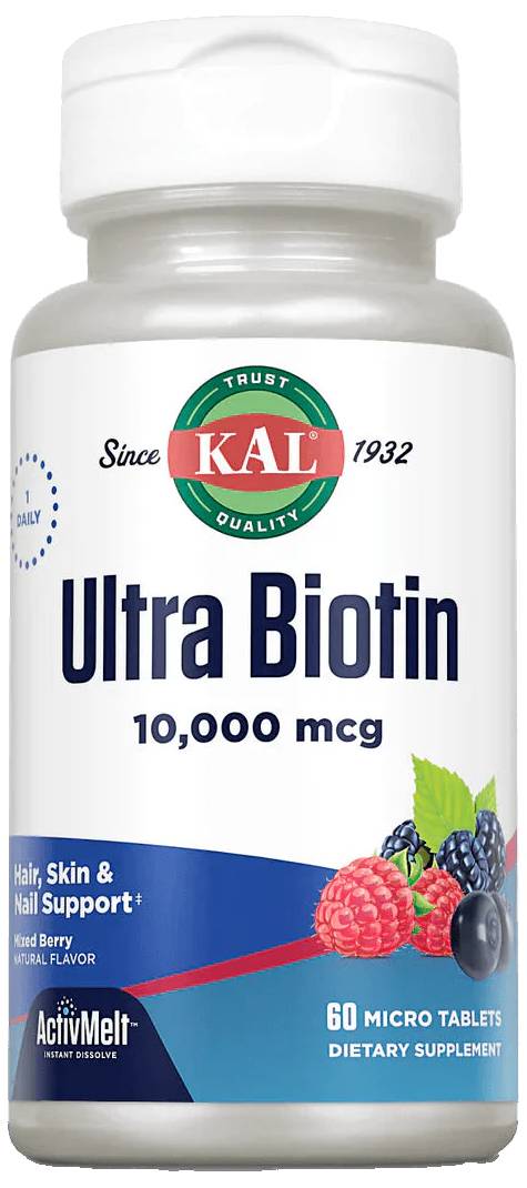KAL: Ultra Biotin 10000IU Mixed Berry Flav 60 Micro Tab Loz