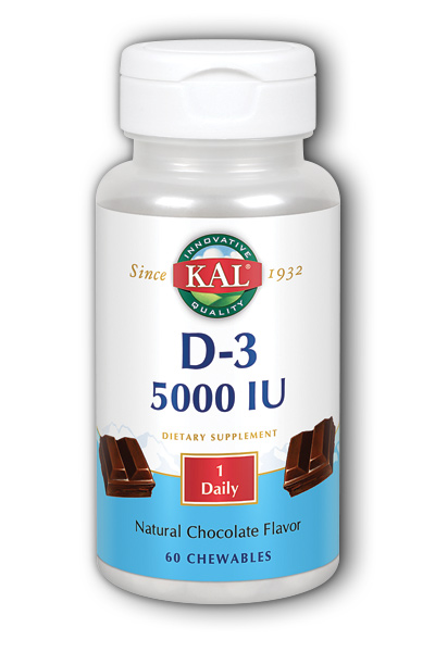 KAL: Ultra D-3 5000 IU 60 Chewable Chocolate