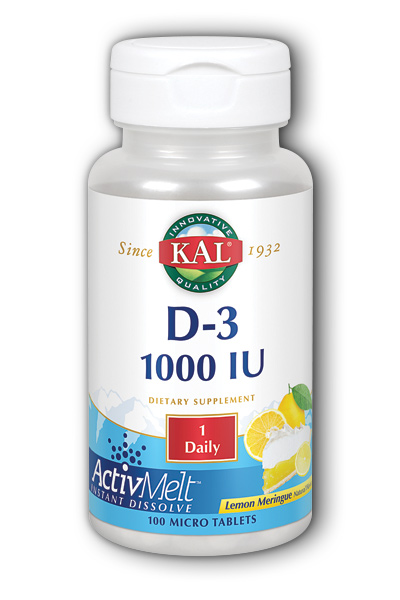 Kal: D3 ActivMelt Lozenge Lemon (Btl-Plastic) 1000IU 100ct