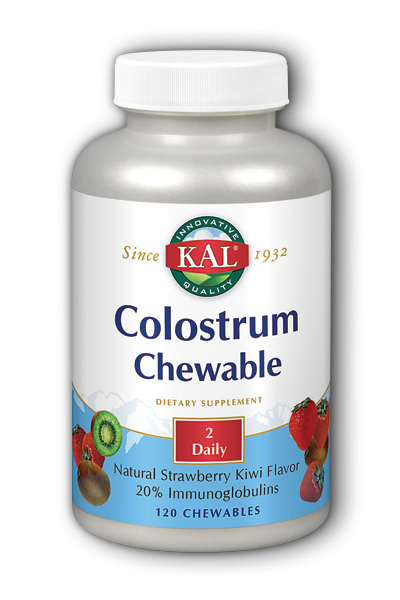 Kal: Strawberry  Kiwi Colostrum Chewable 120ct 500mg