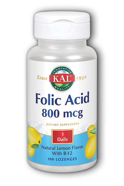 Kal: Folic Acid & B-12 100ct 800mcg