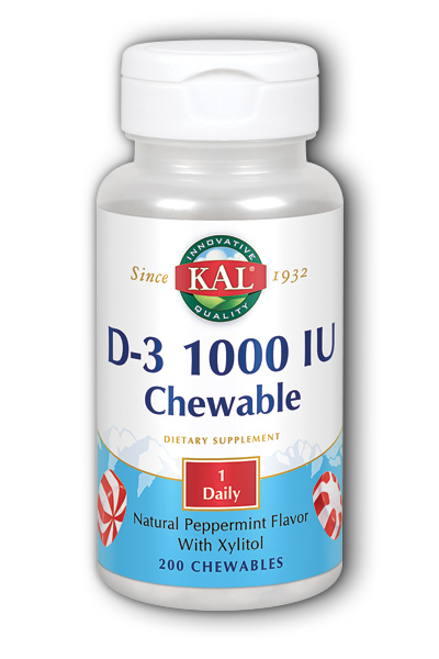 Kal: D-3 1000 IU Peppermint 200ct Chewable