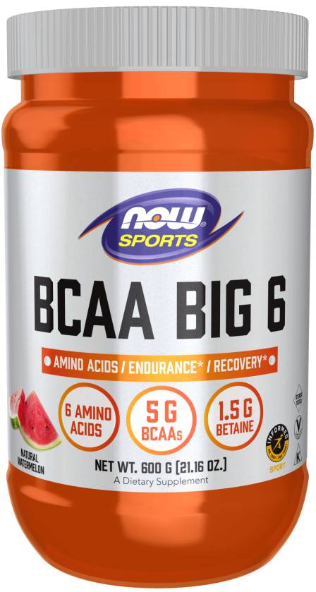 NOW: BCAA Big 6 Powder WaterMelon Flavor 600 Grams