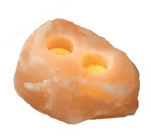 Salt Tea Light Holder 2 Hole 4-6 lbs 1 unit from ANCIENT SECRETS
