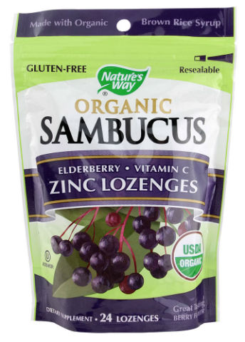 NATURE'S WAY: Zinc Lozenge Sambucus Organic 24 ct