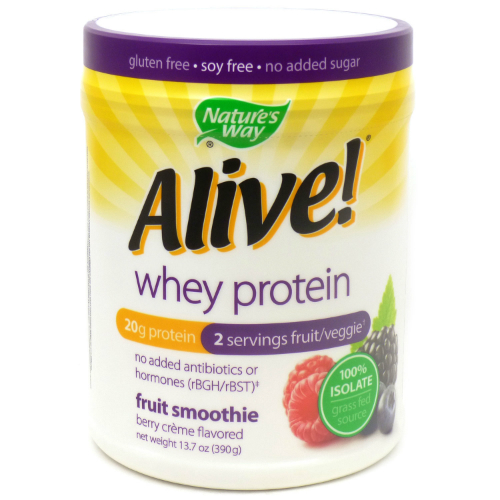 NATURE'S WAY: Alive Whey Protein Fruit Smoothie Berry Creme 13.7 oz