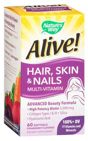 NATURE'S WAY: Alive! Hair Skin & Nail Gummy 60 ct