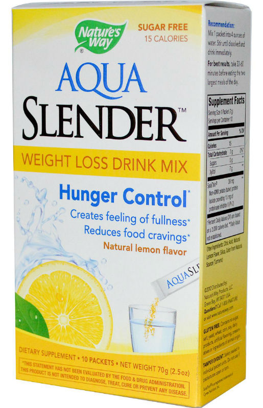 NATURE'S WAY: Aqua Slender Lemon Drink Mix 10 ct