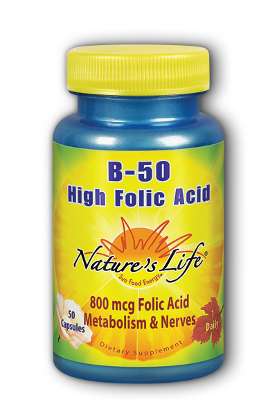 Natures Life: High Folic Acid B-50 50ct