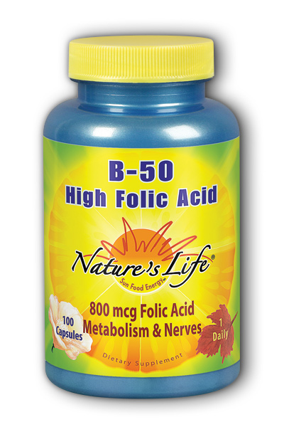 Natures Life: High Folic Acid B-50 100ct