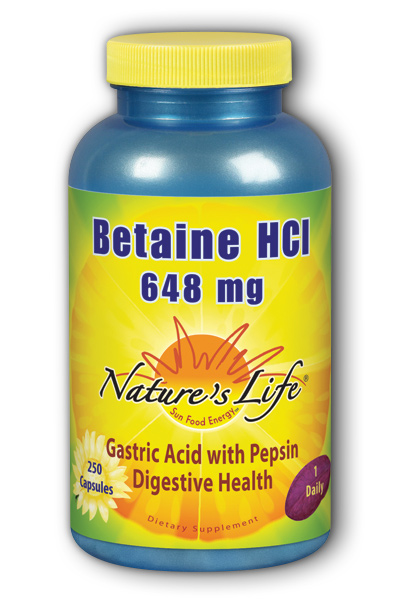 Natures Life: Betaine HCL, 648 mg 250 capsules