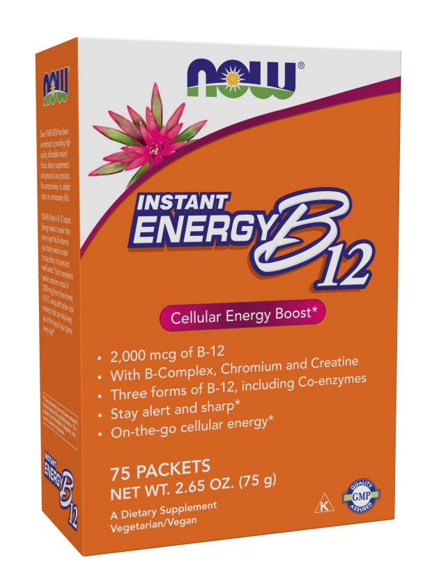 NOW: Instant Energy B-12 75 Packets Box 2000mcg