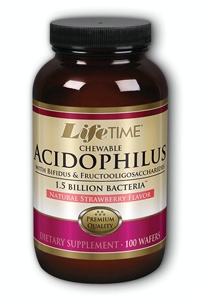 Life time - Acidophilus with fos strawberry bil 100 ct Chw