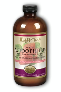 Life time - Acidophilus with fos strawberry 16 oz Liq