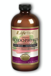 Life time - Acidophilus with fos milk free strawberry 16 oz Liq