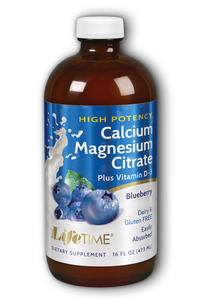 Life Time: Calcium Magnesium Citrate Hi-Potency Blueberry 16 oz Liq