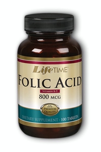 Folic acid 800mcg, 100 ct Tab