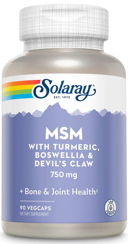Solaray: MSM With Turmeric, Boswellia & Devils Claw 750mg 90ct