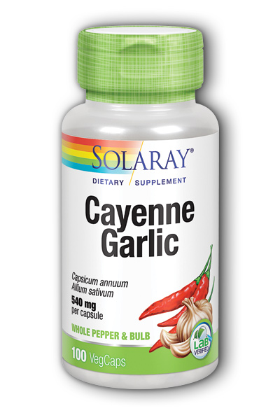 Solaray: Cayenne With Garlic 100ct 540mg