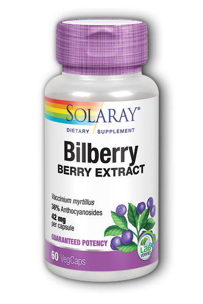 Solaray: Bilberry Extract 60ct 42mg