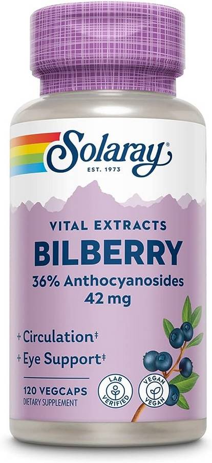 Solaray: Bilberry Extract 120ct 42mg