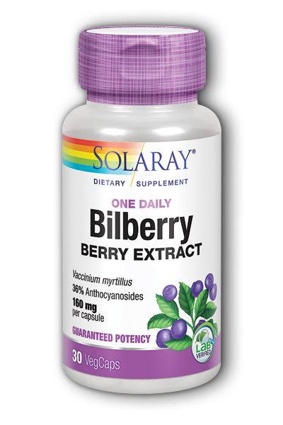 Solaray: One Daily Bilberry Extract 30ct 160mg