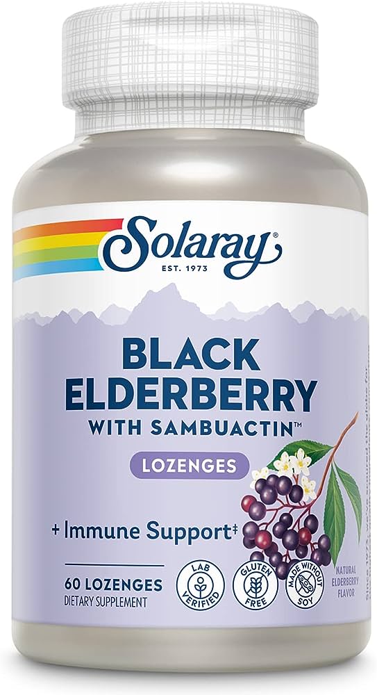 Solaray: Black Elderberry Extract With Sambuactin Lozenge 60ct 200mg