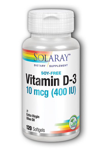 Solaray: Vitamin D-3 120ct 400IU