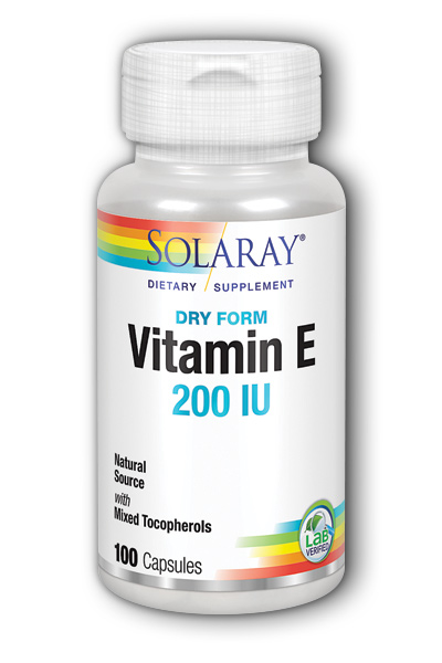 Solaray: Dry Vitamin E-200 100ct 200IU