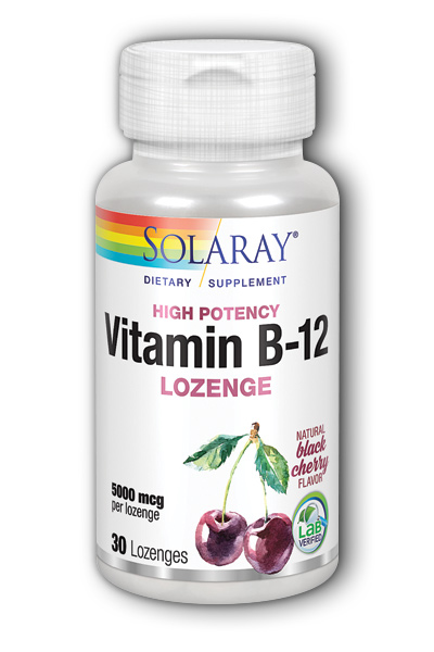 Solaray: Vitamin B-12 Sublingual Lozenge with Methylcobalamin 30ct 5000mcg