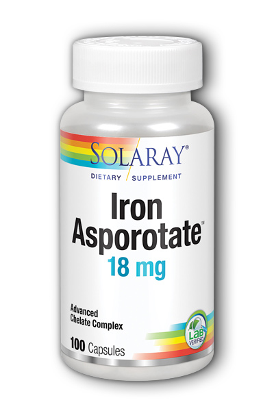 Solaray: Iron Asporotate 100ct 18mg