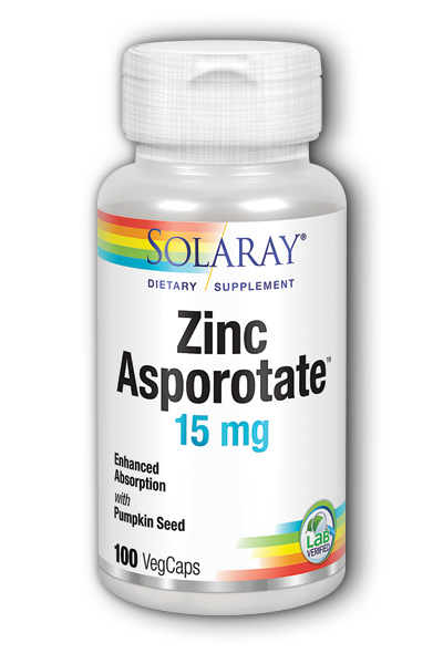 Solaray: Zinc-15 Asporotate 100ct 15mg