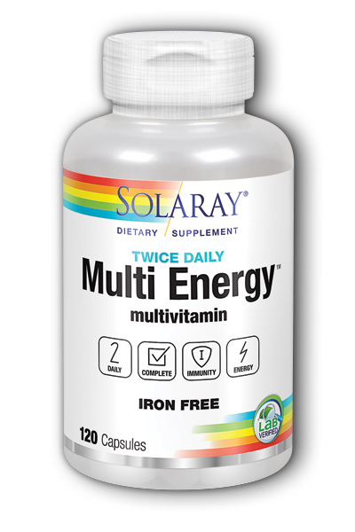 Solaray: Twice Daily Multi Energy Iron-Free 120ct