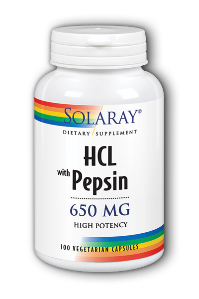 Solaray: High Potency HCl with Pepsin 100ct - 650mg