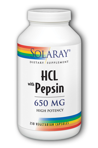 Solaray: High Potency HCl with Pepsin 250ct  - 650mg