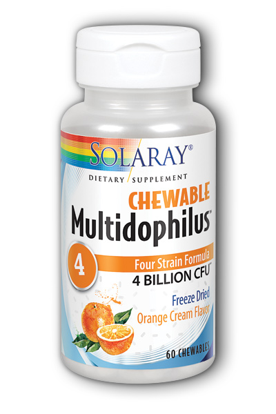 Solaray: Multidophilus Plus DDS-1 Orange Cream Chewable 60ct 4bil