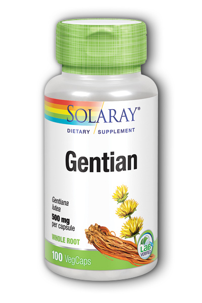 Solaray: Gentian Root 500 mg 100 ct Veg Cap