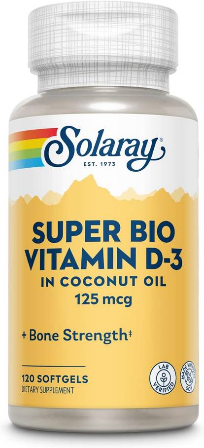 Solaray: Super Bio D-3 5000IU 120 Soft gels (125mcg)