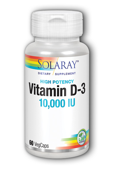 Solaray: Vitamin D-3 10000IU Super Strength 60 Veg Cap