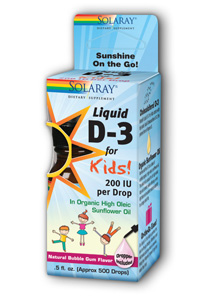 Solaray: D-3 For Kids 200IU Bubble Gum 0.5 fl oz liquid