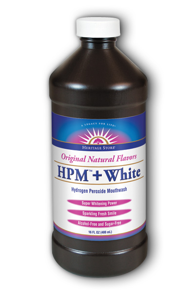 Heritage Store: Hydrogen Peroxide Mouthwash Plus White 16 oz