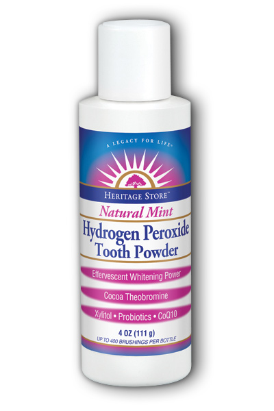 Heritage Store: Hydrogen Peroxide Toothpowder (Natural Mint) 4 oz Pwd