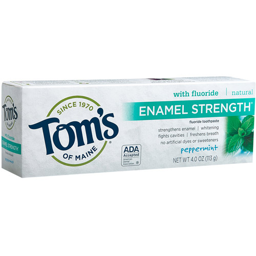 TOM'S OF MAINE: Enamel Strength Toothpaste Peppermint 4 oz