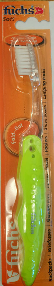 FUCHS BRUSHES: Pocket Nylon Travel Toothbrush 1 brush (Color Varies)